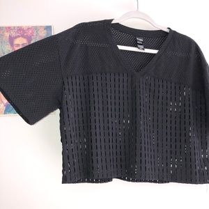 Victoria’s Secret Sport Black Mesh Jersey Crop Top
